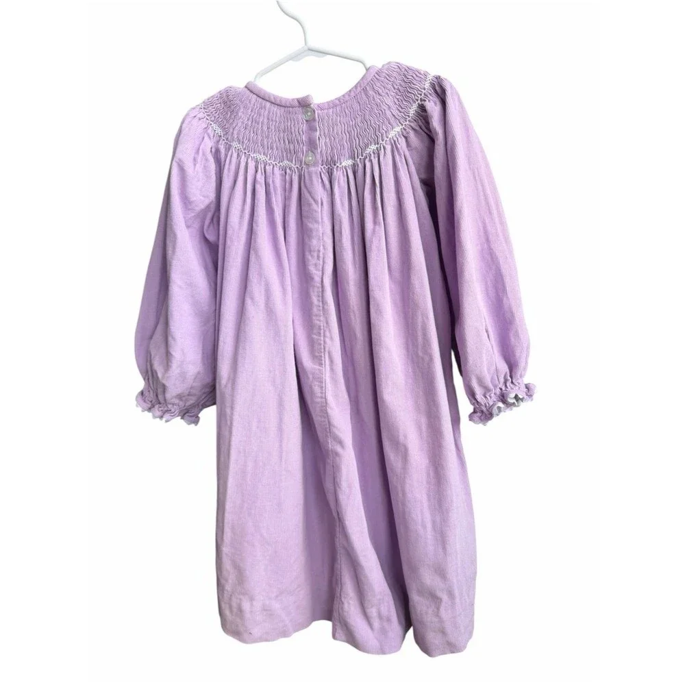 Zuccini Kids Frozen Smocked Dress Girls 3T Lavender Anna Elsa Olaf Corduroy
